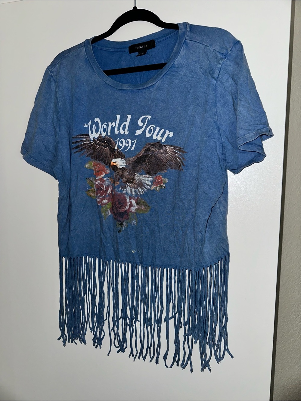 Forever 21 Blue 'World Tour 1991' Fringe Tee